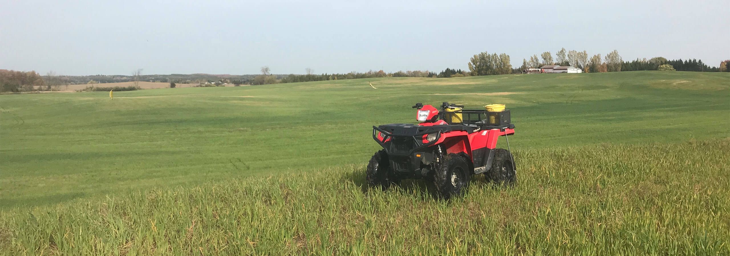 Holmes Agro soil sampling equipment at crop